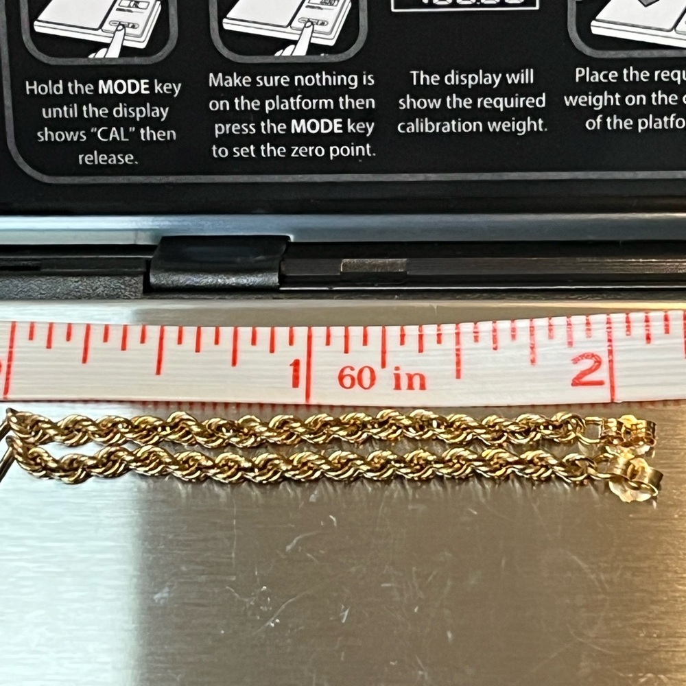 Gold Rope Chain Earring - Picture 5 of 5